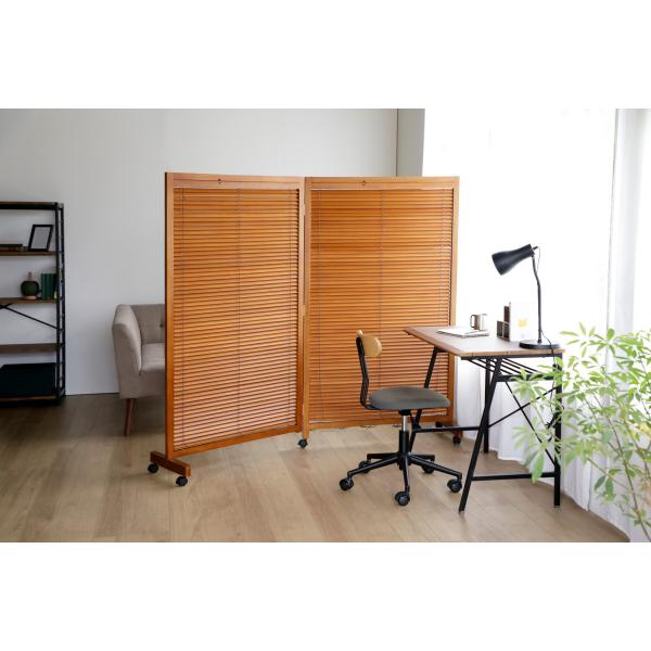 パーティション 衝立 間仕切り 北欧インテリア ルーバー キャスター付き ナチュラル モダン シンプル スタイリッシュ 2連 パーテーション W1750 D370 H1550 Mm Sd 楽装屋 通販 Yahoo ショッピング