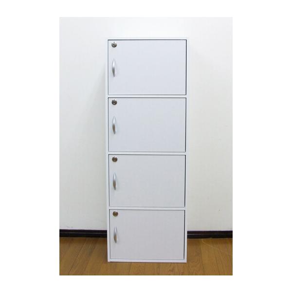 棚 カラーボックス ラック 鍵 扉付き 木製 白 おしゃれ ロッカー