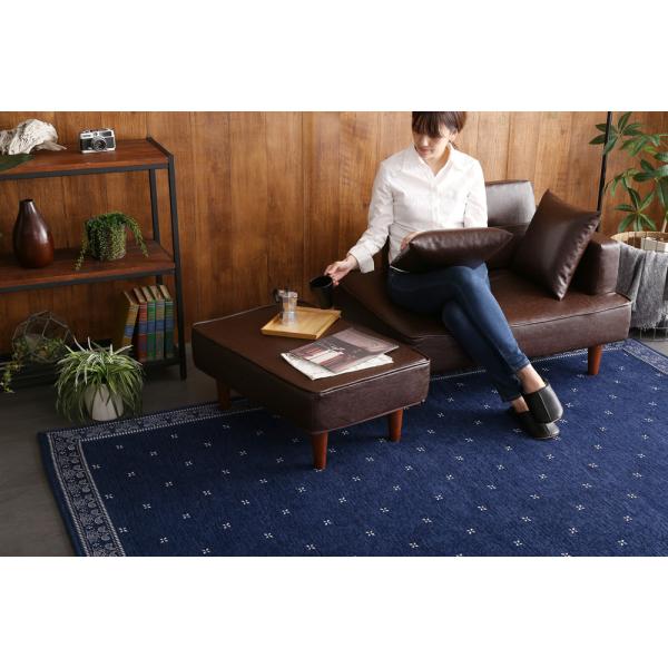 ホームテイスト ソファー 2人掛け レザー ヴィンテージ 北欧