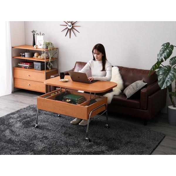 ホームテイスト（HOME taste） テーブル キャスター 昇降 レトロ