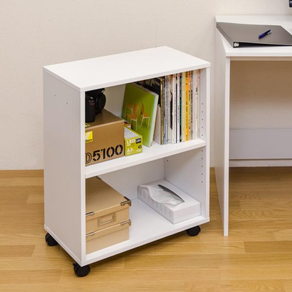 ラック 棚 シェルフ デザイン シンプル カラーボックス ミニラック サイドラック キャスター付 2段 ホワイト ダークブラウン W530xd310xh700mm Shitem1153001 楽装屋 通販 Yahoo ショッピング