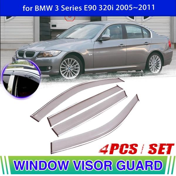 ウィンドウ バイザー BMW 3 シリーズ E90&amp;nbsp;320i 2005年~2011年 2006年 ベント Awning サン 雨よけ 