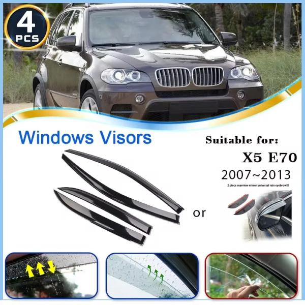 ウィンドウ バイザー 雨よけ BMW X5 M E70 M50d 2007年~2013年 ベント バイザー Awnings ディフレクター 風よけ 風防 ウイン