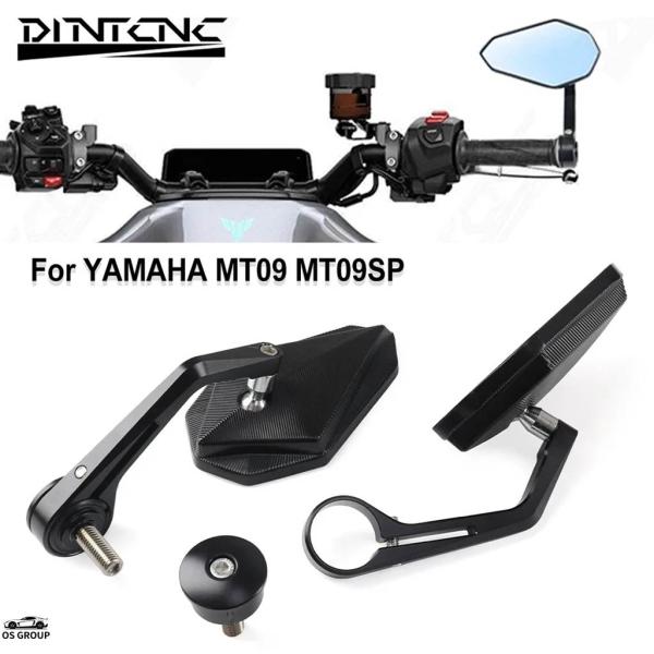 並行輸入品 Rotatable ブルー ガラス ハンドル ミラー ヤマハ MT09 2024-2026 MT-09 SP アルミ バイク ハンドル バー エンド リア サイド ミラー MT09SP カスタ