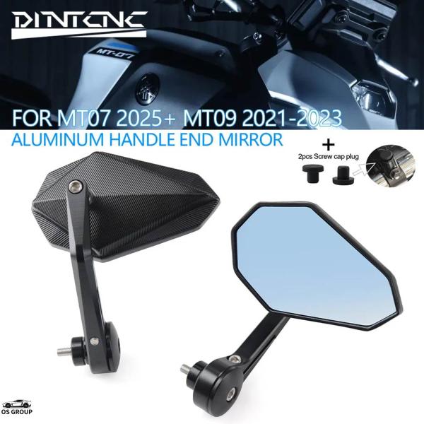 並行輸入品 アルミ バイク ハンドル バー エンド ミラー ヤマハ MT07 2025 MT09 SP 2021年-2023 Rotatable ブルー ガラス サイド ミラー FZ07 MT-07 カスタム