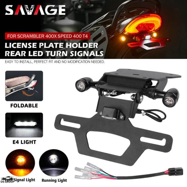 並行輸入品 スクランブラー 400X Speed 400 T4 バイク プレート ホルダー リア LED ウィンカー フェンダー エリミネーター テール ブラケット カスタム パーツ