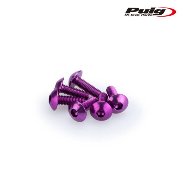 Puig 0543L アルミ ボルト  M5×15 (6本セット) [PURPLE] 汎用 プーチ ネジ