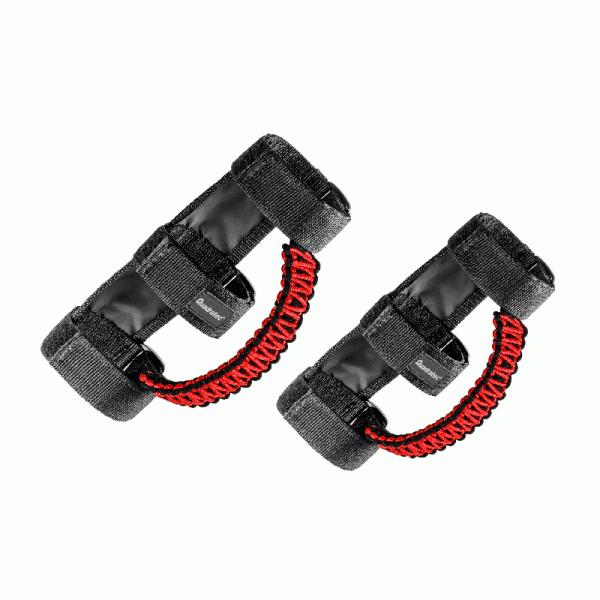 Quadrate 14018-1702 550 Paracord Front Grab Handle [RED] JEEP