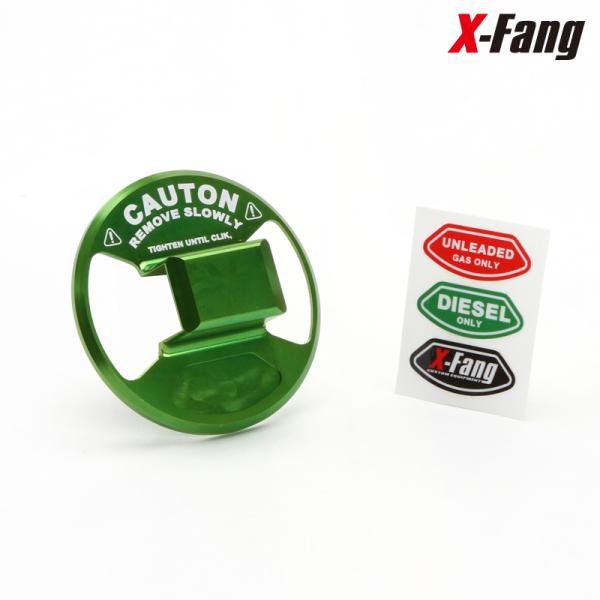 X-Fang 692645LG Billet Fuel Cap Cover Special Color [LIME GREEN] フューエルキャップカバー DELICA MINI 前期 新型 / TRITON 3DF-LC2T