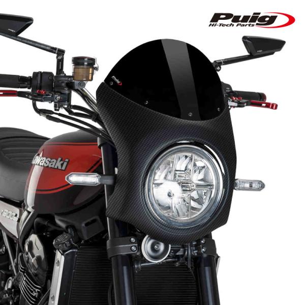Puig（プーチ） Puig 9596N RETRO SEMI FAIRING [CARBON PRINT/BLACK