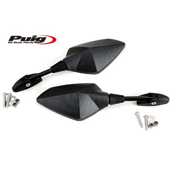 Puig RS1 MIRROR  [CARBON PRINT]   STRIGHT プーチ 汎用タイプミラー