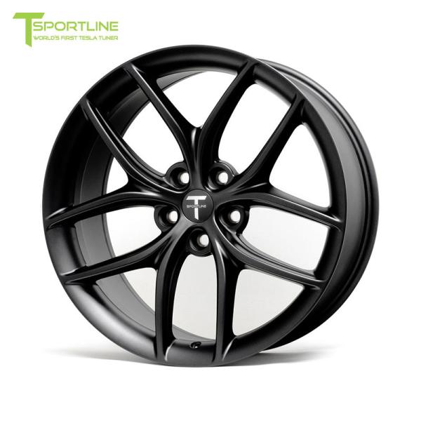 人気アイテムT5208510114SB T Sportline Tesla Model 3 20inch ティースポーツライン テスラ モデル 3 TS5 Flow Forged Tesla Wheel (Set of 4) [Satin Black]