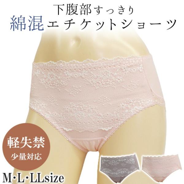 ちょっと気になるお悩みに手軽にアプローチ。少量の尿漏れと下腹のぽっこりをダブルでサポートできる嬉しいショーツ。美しいレースをフロントに採用した、軽失禁ショーツとは思えないエレガントなデザイン生地は綿95％のストレッチ素材を使用し、ふんわり快...
