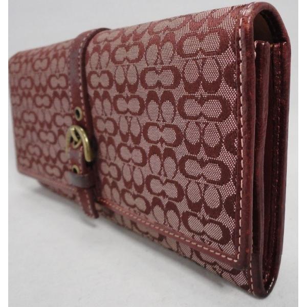 COACH（コーチ） 長財布 ジップ長財布 ボルドー ロゴ キャンバス