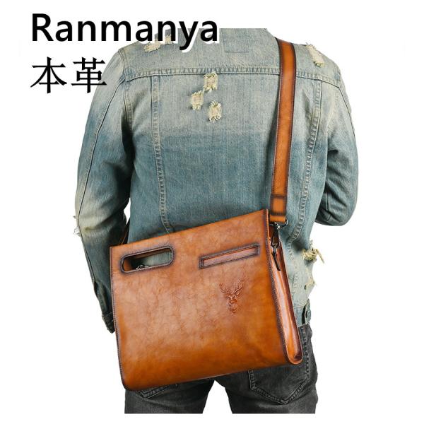 ビジネス 革 ショルダーバッグ 本革 メッセンジャー 男性用