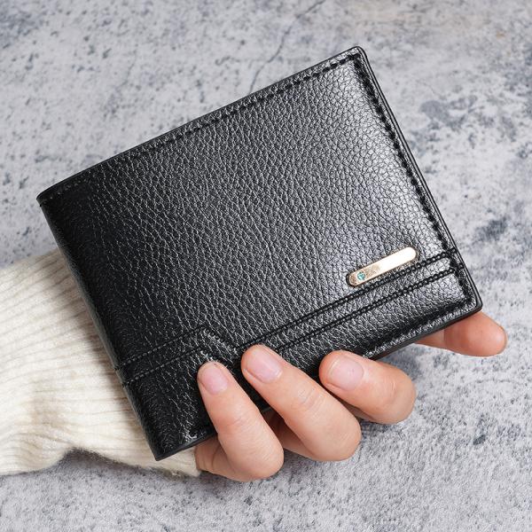 二つ折り財布 メンズ PU レザー 多カードポケット 小銭入れ シンプル ビジネス 大容量 コンパクト 薄型 通勤 カジュアル プレゼント ギフト 爆買