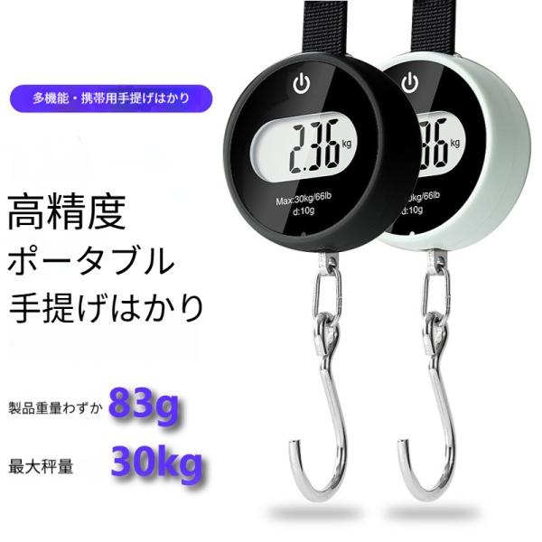 ハンディデジタルスケール フィッシングスケール ミニ 30kg容量 高精度 吊り下げ フック式 小型電子秤 携帯式 電子はかり 重量測定ツール 爆買