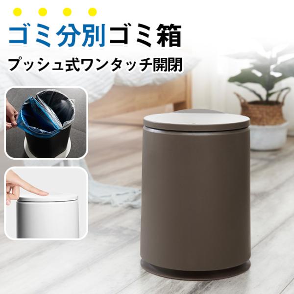 ゴミ箱 おしゃれ 分別 ふた付き 10リットル プッシュ式 キッチントイレ対応 ダストボックス 蓋付き 密閉 10L スリム モダン リビング シンプル 爆買