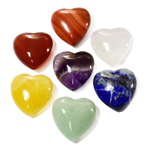 ハート型パワーストーン7種 rapanui_20211227chakraset01