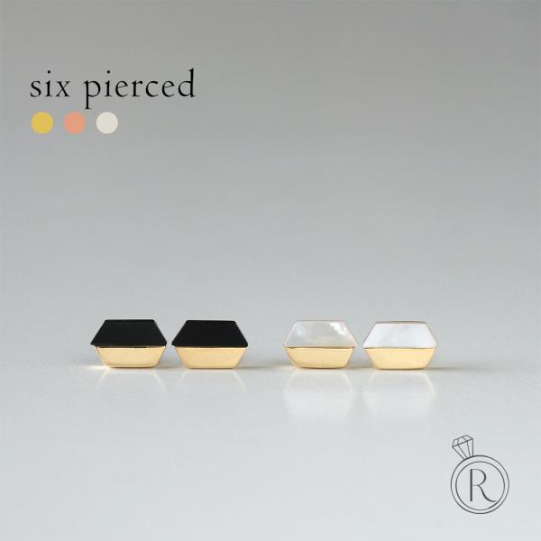 K18 18金　スタッズ　六角形　三角形　スタッドピアス　ヘキサゴン K18 18金 スタッズ 六角形 三角形 スタッドピアス ヘキサゴン