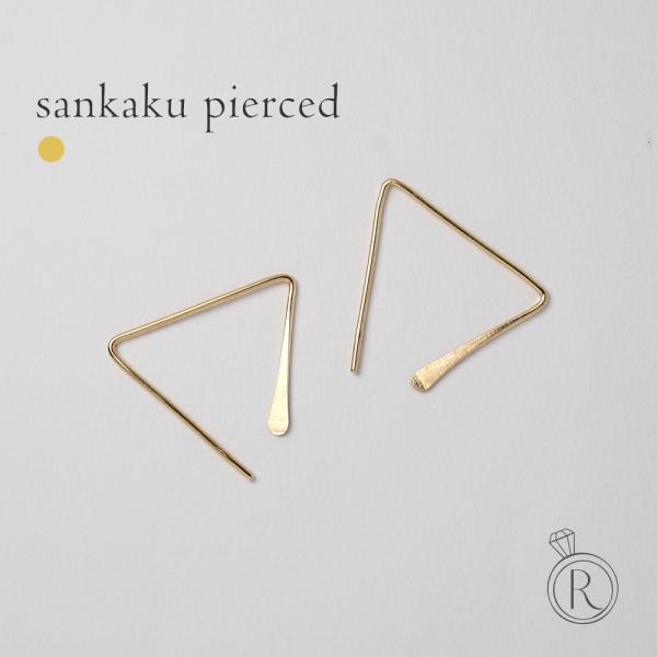 K18 サンカク ピアス レディース トライアングル フープピアス 三角形
