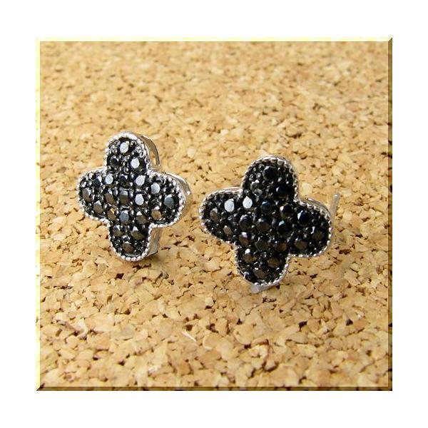 ピアス クローバー フラワー ロングピアス 天然ダイヤモンド 鑑別付き パヴェ rapinesu_2ay4474