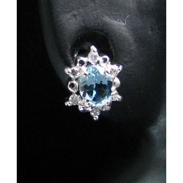 アクアマリン　ダイアモンド　ピアス アクアマリン ダイヤモンド 取り巻き ピアス : ジュエリーラピネス