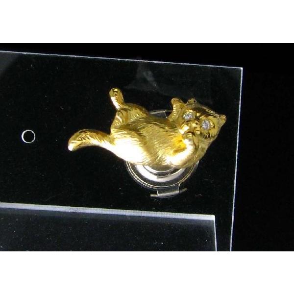 k18 猫 タイピン・ブローチ