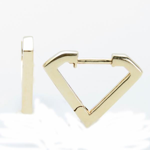 ダイヤ型 中折れピアス フープピアス 地金 K10 1.5×15 : ジュエリー