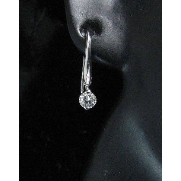 ダイヤモンド 0.3ct ピアス K18ホワイトゴールド フック式