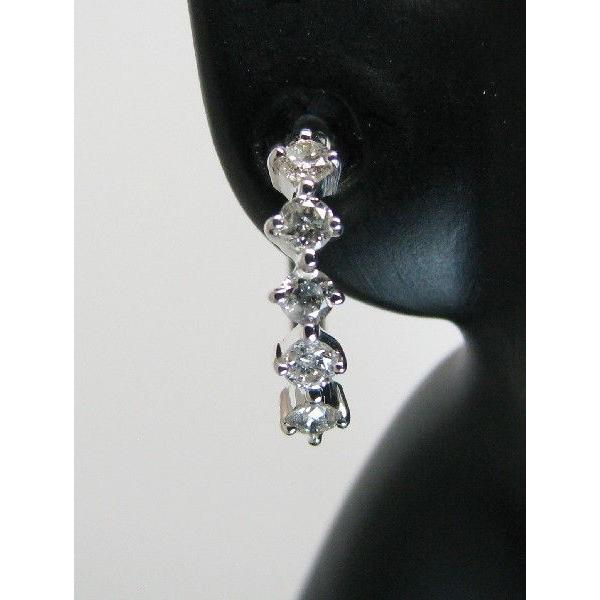 ダイヤモンド ピアス K18WG フープ 中折れ 0.5ct スイートテン