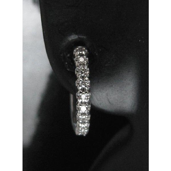 ダイヤモンドピアス K10 フープ 中折れ 0.1ct : ジュエリーラピネス