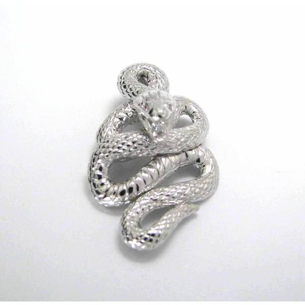 蛇 ペンダントヘッド プラチナ900 ダイヤモンド0.11ct 特大 へび プラチナ 喜平 ネックレス 対応可能ペンダントトップ 喜平チェーンペンダント