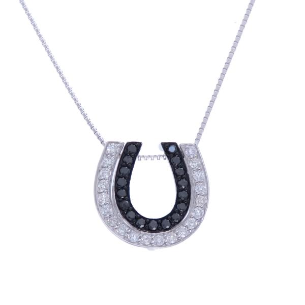 馬蹄 ネックレス 3WAY ダイヤモンド K10 K18 ホワイトゴールド