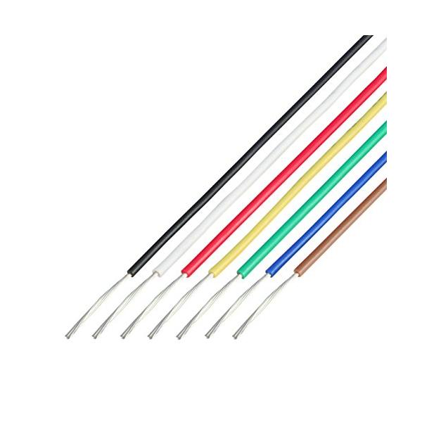 他サイト： 協和ハーモネット UL1007 AWG24 耐熱ビニル絶縁電線 2mX7色 黒白赤黄緑青茶の商品画像