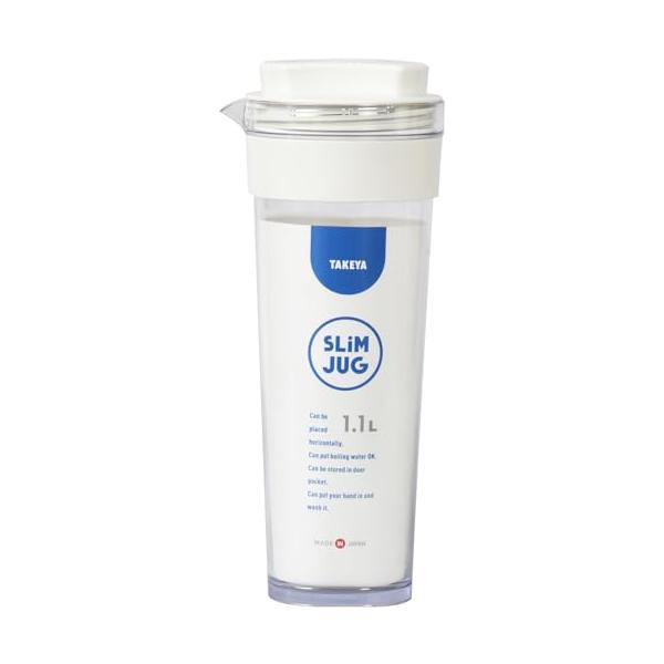 他サイト： タケヤ化学工業 TAKEYA スリムジャグII 1.1L ミルクホワイト 耐熱100度 横置きOK 広口でお手入れ簡単 ドアポケットの前列にの商品画像
