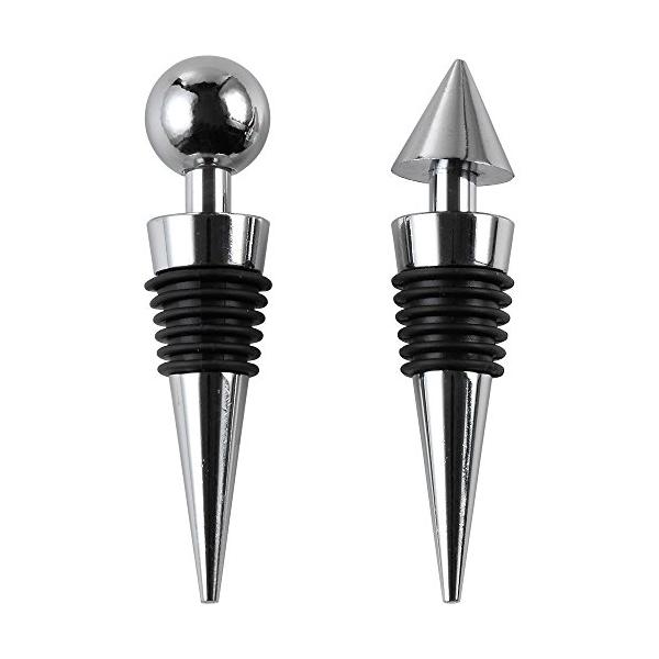 メッキ/2個組/GC-240・PatternName:ワインストッパー・パッケージ個数:1・サイズ:約2.1×2.1×9.1cm・生産国:中国