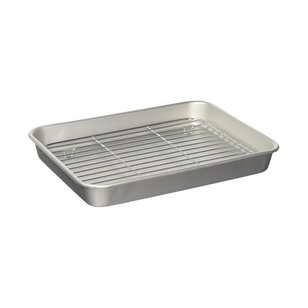 他サイト： 谷口金属 軽量で使いやすい バット トレー アミ付きセット 料理 27.8×21.3cm 4号 日本製 下ごしらえ 揚げ物 天ぷらの商品画像