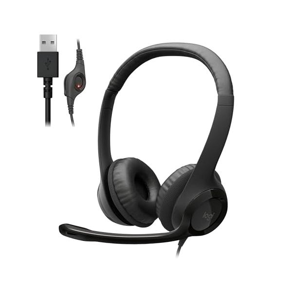 他サイト： Logicool(ロジクール) ヘッドセット USB 接続 ノイズキャンセリング マイク付き H390r ステレオ コントロール 軽量 マイクの商品画像