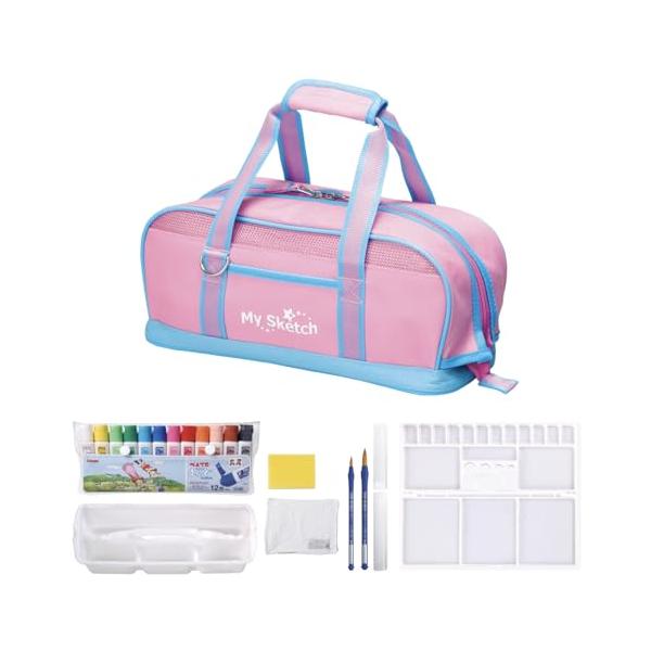 他サイト： ぺんてる 水彩 絵の具セット 画材セット ワイド設計 ZST21-P ピンクの商品画像