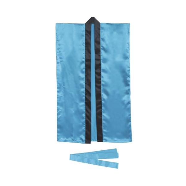 お祭り青/S/1141 S アオ・Color:青Size:S・パッケージ個数:1・仕様:サテンロングハッピ・カラー:青・サイズ:S・付属品:ハチマキ付・ハッピ長さ:900mm