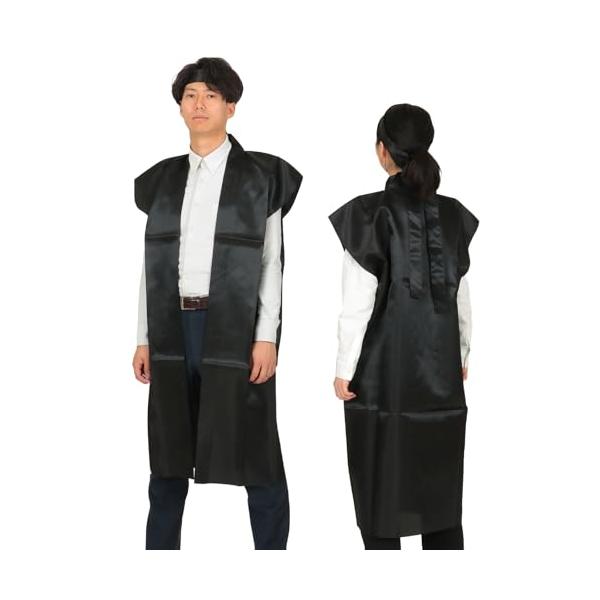 お祭りブラック/L/1153 L クロ・Color:ブラックSize:L・パッケージ個数:1・仕様:サテンロングハッピ・カラー:黒・サイズ:L・付属品:ハチマキ付・ハッピ長さ:1100mm