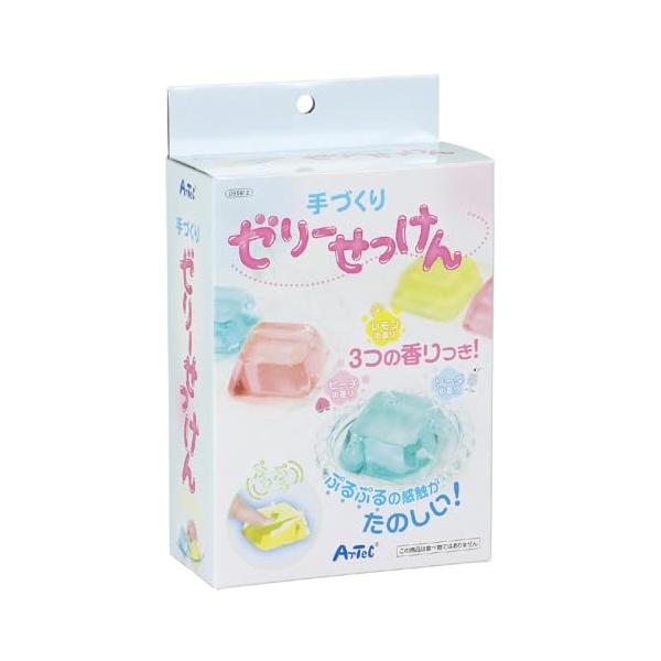-/-/55912・パッケージ個数:1・セット内容：せっけんの素(ソーダ・ピーチ・レモンの香り)×各1、ゼラチン10g×2、プラスプーン×1、作り方説明書×1・材質：せっけん、ゼラチン・重量：132g・3つの香り付き