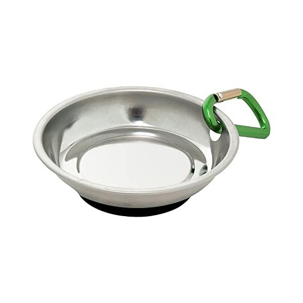 丸型形状シルバー/直径100mm/MGT-110・パッケージ個数:1・トレーサイズ:φ100×D18mm・マグネットサイズ:φ65×H12mm・カラー:シルバー・磁束密度:約0.06T・本体:ステンレスSUS430、マグネット:フェライト磁...