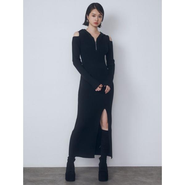 EMODA（エモダ） (エモダ）カットアウトフードニットワンピース 即日