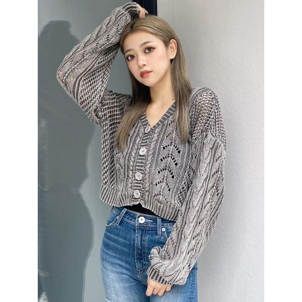 GYDA（ジェイダ） GYDA(ジェイダ）2WAYメッシュブリーチニットトップス