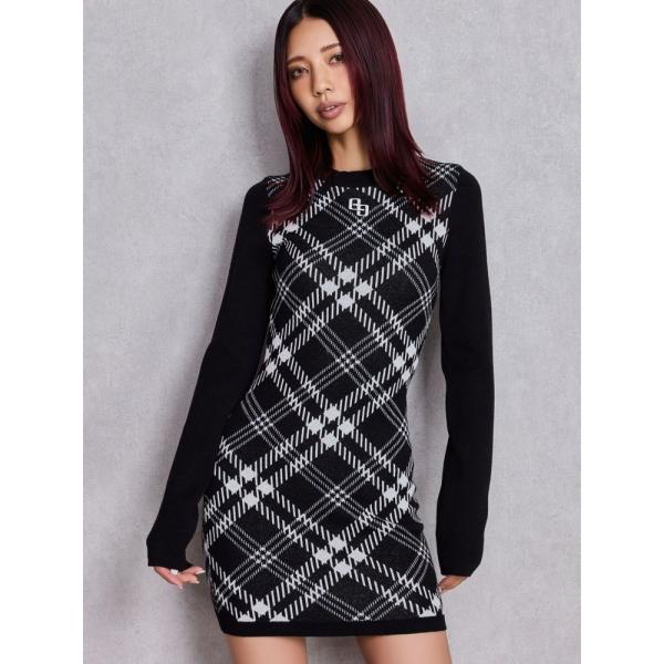 【美品】GYDA ジェイダ GGロゴノースリーブニットワンピース GYDA ジェイダ ノースリーブニットワンピース ブラック GG ロゴ