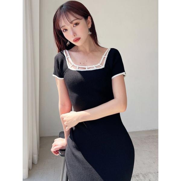 RESEXXY ワンピース RESEXXY バイカラータイトニットワンピース リゼクシー 即納