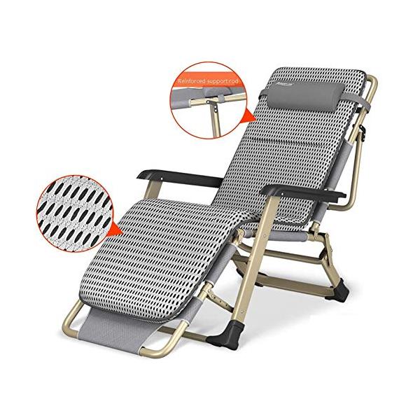 H Yina Oversized Cushion For B07zb6481v らラフ店 Chair Outdoor For Yard Gravity Folding W Removable Chairs Cushion Reclining 660lb Patio Beach Heavy Adjustable Zero For Gravity People Pool
