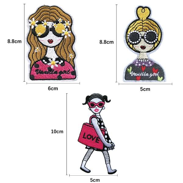 ワッペン 刺繍 アイロン おしゃれ アップリケ ガール 女の子 メール便 Glass Girl Rareleak 通販 Yahoo ショッピング